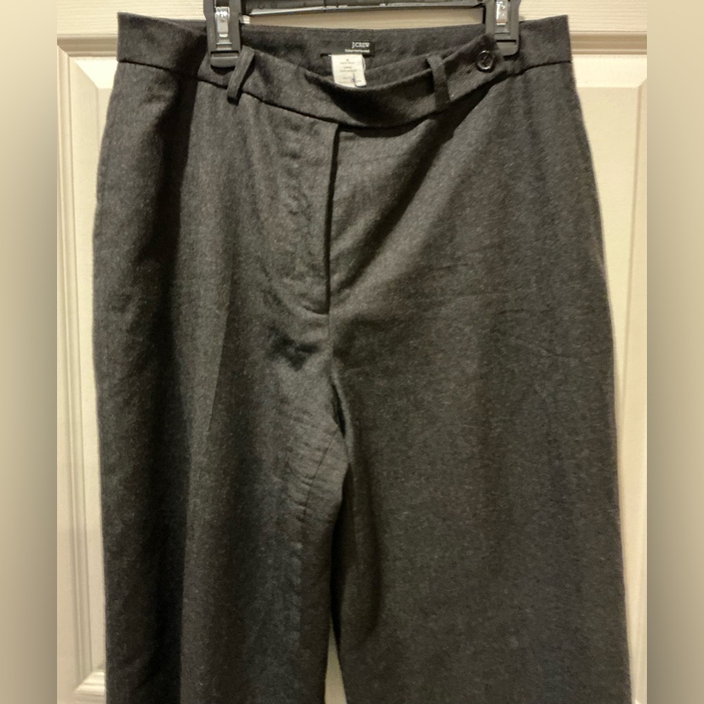 J. Crew Italian Merino Wool Wide Leg Pant Charcoal Trouser Career Casual Woman 8 - Picture 11 of 11